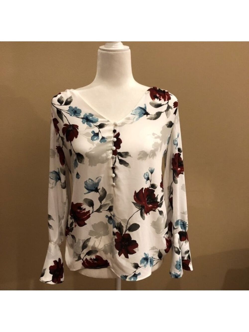 White House Black Market Floral Blouse